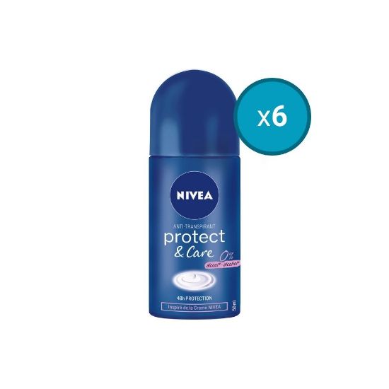 6x Déodorant Bille Anti transpirant 48H Nivea PROTECT CARE 50mL