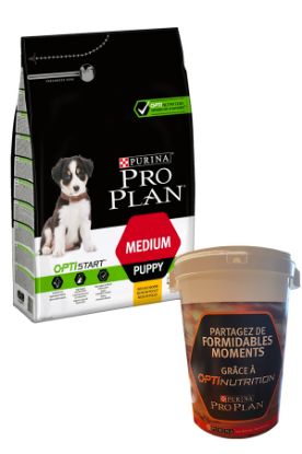 Picture of Croquettes chien Purina Pro Plan Dog Medium Puppy 12kg  + 1 fût offert