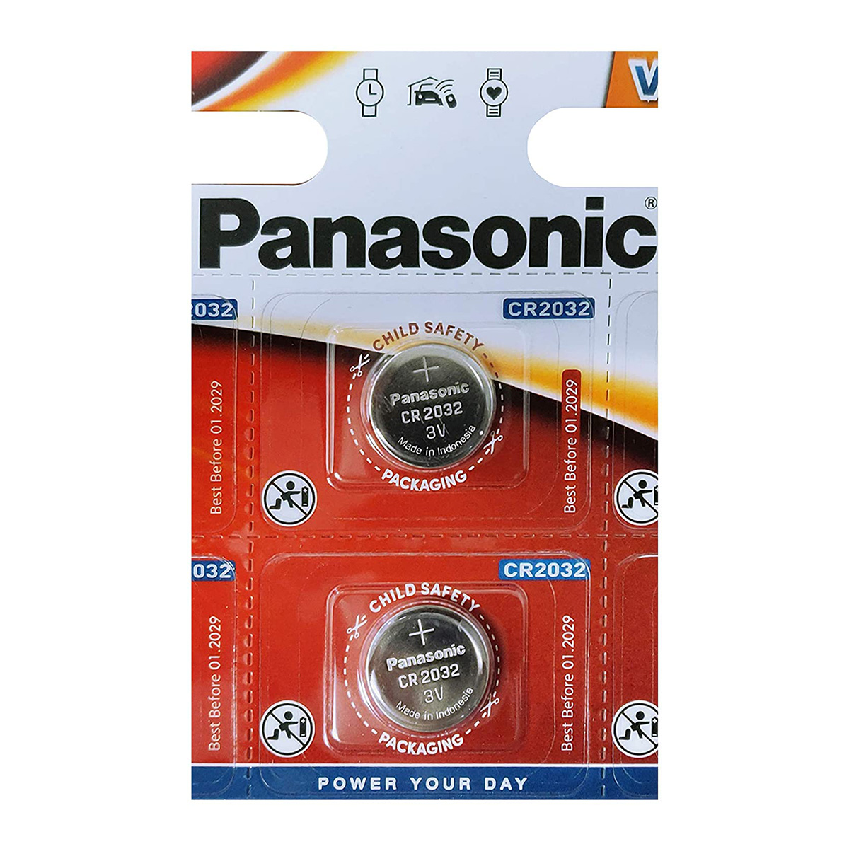 PANASONIC - 4 piles bouton CR2032 - 4 piles bouton Panasonic