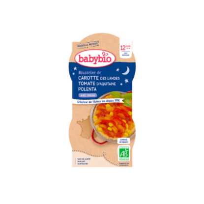 Bols Bonne Nuit Carotte Tomate Polenta Babybio 2x200g