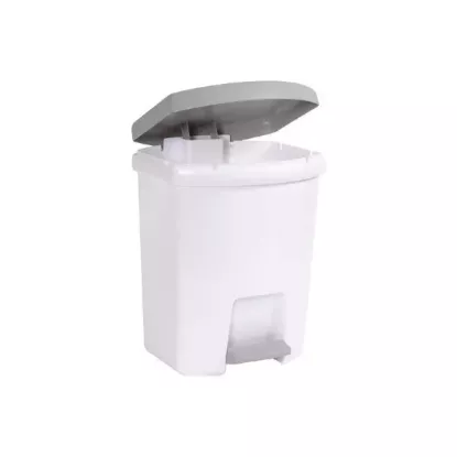 Poubelle 27L Pedale Blanc/Gris Beton