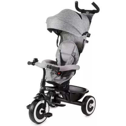 TRICYCLE KINDERKRAFT ASTON gris évolutif de 9 mois à 5 ans