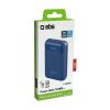 Batterie externe Power Delivery 20 W, 10 000 mAh, finition rainuree soft touch - bleu