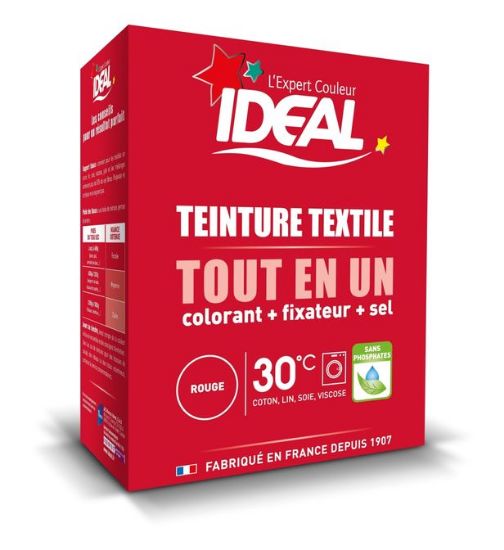 Image de Teinture textile en poudre TOUT EN UN Maxi Rouge 350G - IDEAL