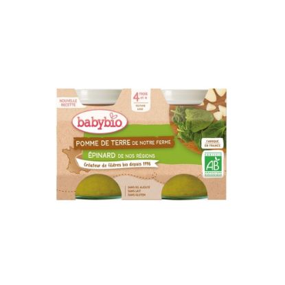 Image de Petits pots légumes bébé dès 4 mois, Pomme de terre Epinard Babybio - 2x130g