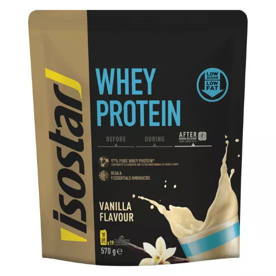 Image de Boisson poudre énergétique Whey Protein saveur vanille ISOSTAR, 570g