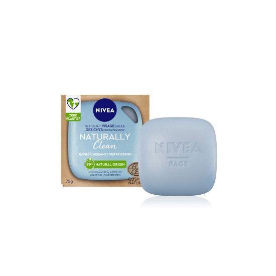 Image de Nettoyant Visage Solide Rafraîchissant Nivea NATURALLY CLEAN Huile d'amande & Myrtille, 75g