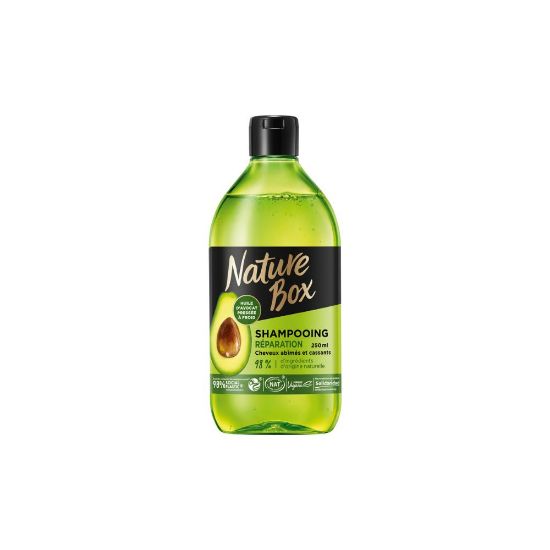 Image de Shampoing Réparation à l'huile d'avocat Cheveux abimés et cassants Nature Box, 250mL