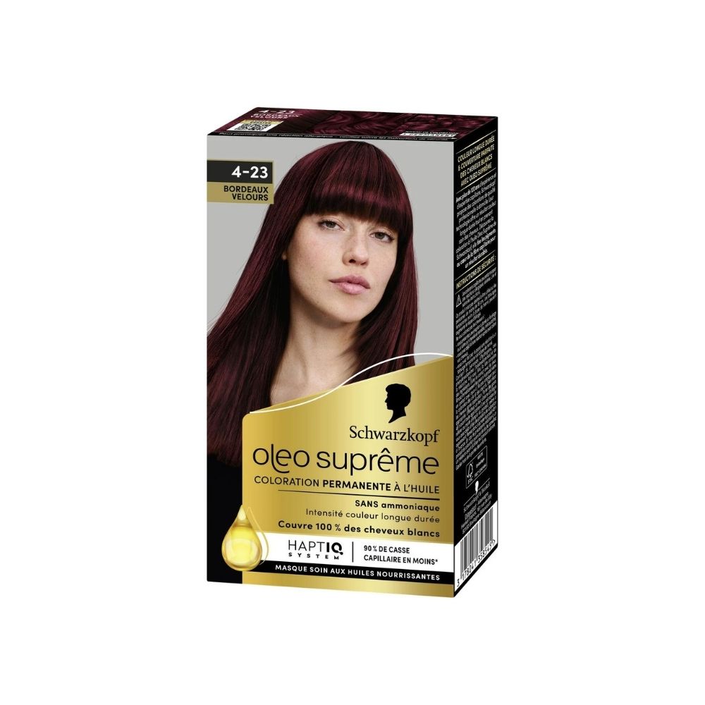 Schwarzkopf Oleo Suprême Coloration à Lhuile Permanente 4 23 Bordeaux Velours Chezvousre 3715