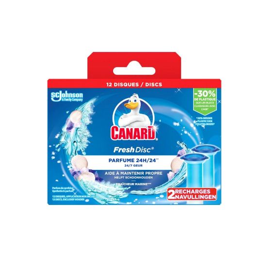 Picture of Blocs WC disques gel Fraîcheur Marine Canard Fresh Disc, 2 recharges soit 12 disques