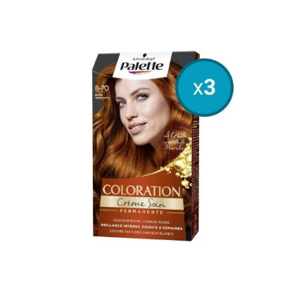 Picture of 3x Schwarzkopf Palette Coloration permanente Crème Soin 8-70 Blond Terracotta