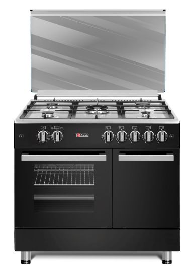 Picture of Cuisinière 5 feux gaz et four électrique DeRosso DR-9060EW1-B - noir