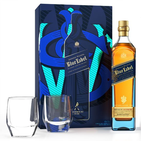 Picture of Coffret Whisky Johnnie Walker Blue Label 70cl - 40° + 2 verres en cristal