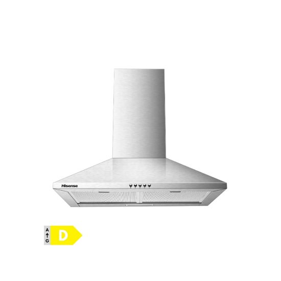 Image de Hotte pyramide 60cm 300m3/h filtre à charbon Hisense HHO60TASS - inox