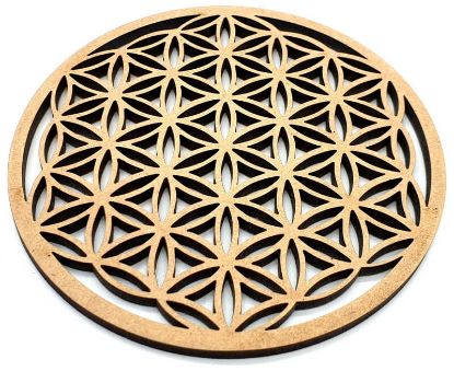 Image de Plaque fleur de vie en bois 10 cm - épaisseur 3mm