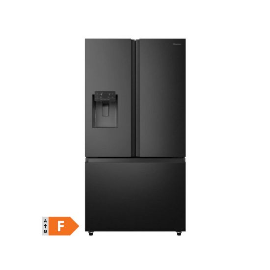 Image de Réfrigérateur Multiportes Hisense RF793N4SAFE – 612L NoFrost – Distributeur Eau & Glaçons – Black Inox