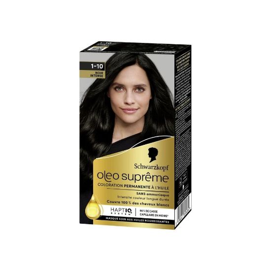 Image de Schwarzkopf Oleo Suprême Coloration à l’huile Permanente 1-10 Noir Intense