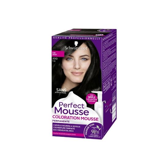 Picture of Schwarzkopf Perfect Mousse Coloration Mousse Permanente 200 Noir