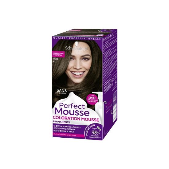 Image de Schwarzkopf Perfect Mousse Coloration Mousse Permanente 400 Expresso Givré