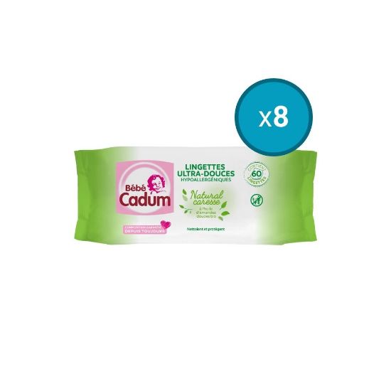 Picture of Lingettes Natural Caresse Cadum, Lot de 2 x 60 lingettes