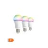 Image de Ensemble de 3 ampoules LED E27 RGB Graduables – 3x ampoules LED A19 Poire connectées – 850 Lumen – 8 Watts – Avec App - Caliber HBT-E27-3PACK