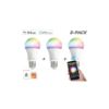 Image de Ensemble de 3 ampoules LED E27 RGB Graduables – 3x ampoules LED A19 Poire connectées – 850 Lumen – 8 Watts – Avec App - Caliber HBT-E27-3PACK