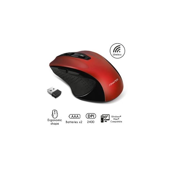 Image de Souris Sans Fil, Nano récepteur rouge - ADVANCE SHAPE 6D BK