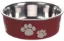 Image de Gamelle chien chat Kena Rond Bordeaux & Argent - Diamètre 14 cm - 450 ml