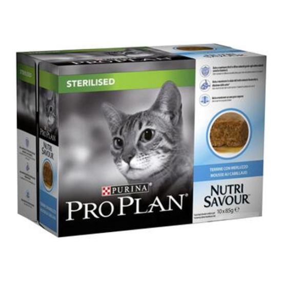 Purina Pro Plan Cat Mousse Cabillaud Pochon 10 x 75g