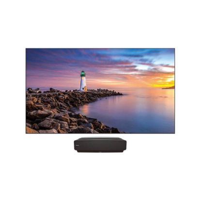 Image de Projecteur cinéma Laser 4K à focale ultra courte | Ecran ajustable 90-130" (228-330cm) | 2700 ANSI lumens 2160p (3840x2160) | AndroidTV |écran de projection ALR 120" (305cm) inclus - Hisense PX2-PRO - Noir