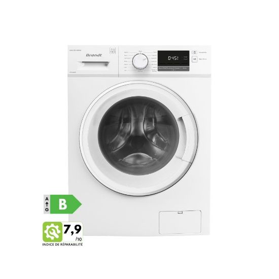 Image de Lave-linge 8kg 1400tr/min - Brandt WFB183QW - Blanc