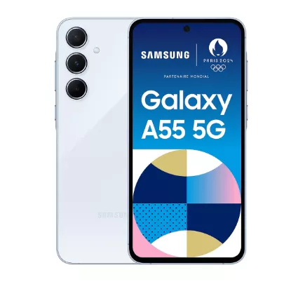 Smartphone SAMSUNG Galaxy A55 (A556E) 5G 6.6" 120Hz Octa 8/128Go Android 14 - Bleu