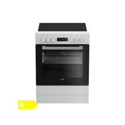 Image de Cuisinière 4 feux vitrocéramique 60x60cm - Beko b300 FSE67300WCS - Blanc