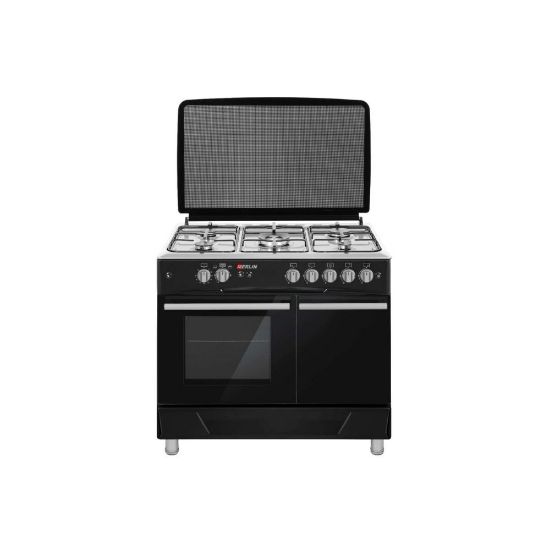 Image de Cuisinière 5 feux gaz + four électrique 57L 60x90cm - Merlin M-6090EB-B - noir