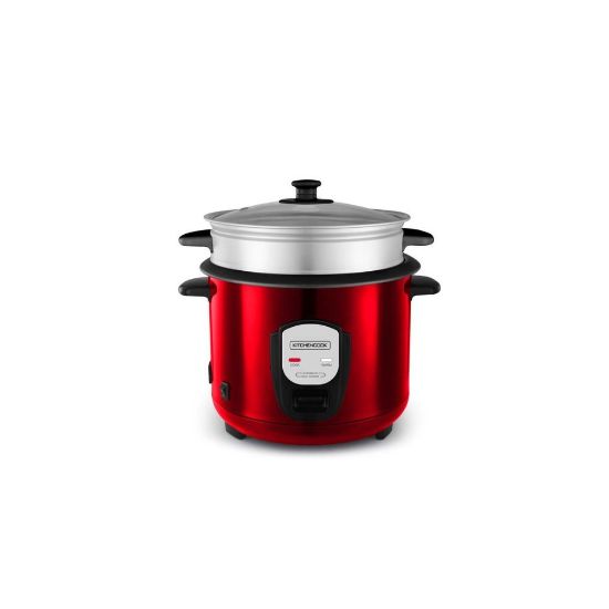 Image de Cuiseur à riz 1,8L avec panier vapeur - Kitchencook Japan x Red - rouge