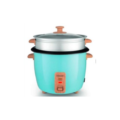 Image de Cuiseur à riz 1,8L avec panier vapeur - Kitchencook Japan x Wood Blue - Bleu et bois