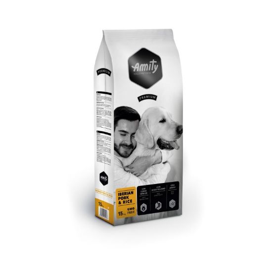 Croquettes pour Chien Adulte AMITY PREMIUM Porc Ibérique & Riz 15Kg