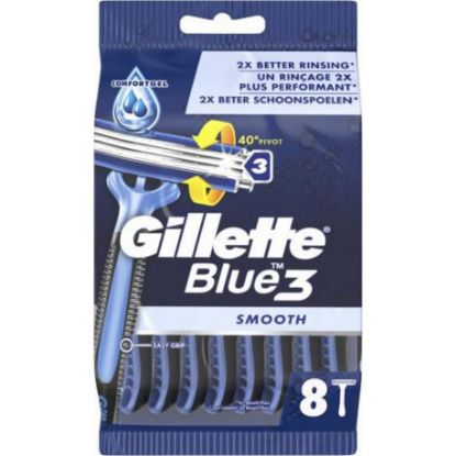 Rasoirs jetables Jet Blue 3 lames Gillette x8