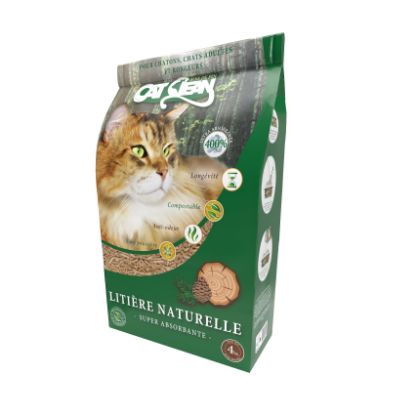 Litiere Chat CAT CLEAN Bois de Pin - super agglomerante - sac 4 Kg