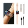 Image de ECHO Rainbow Lite - Montre Connectée Femme 1.83'' - Appel Bluetooth/sans Fil & Capteurs Santé - Modes Sport avec Coaching - 2 Bracelets Gomme - Légère & étanche - Android/iOS - Rose