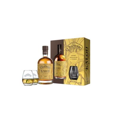 Image de Rhum Charrette Brun Kalou 70CL - 40,3° - Coffret 2 verres