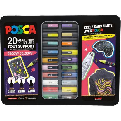 Mallette Posca Groovy Colours - 20 Marqueurs - PC1MC, PC3M, PC5M