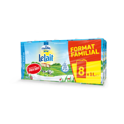 Image de Candia lait 1/2 écrémé Briques Pack de 8 x 1L 