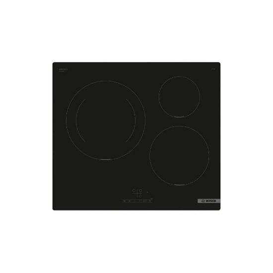 Image de Plaque de cuisson encastrable induction 60cm 3 foyers 9600W - Bosch Série 4 PUJ611BB5E - Noir, sans cadre