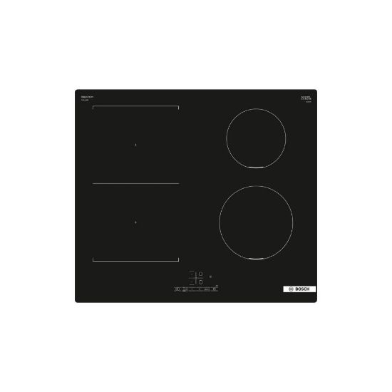 Picture of Plaque de cuisson encastrable induction 60cm 4 foyers dont 1 flex 12700W - Bosch Série 4 PVS611BB6E -  Noir, sans cadre