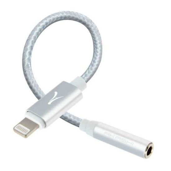 Image de ADAPTATEUR AUDIO APPLE MFI LIGHTNING ARGENTÉ - Akashi