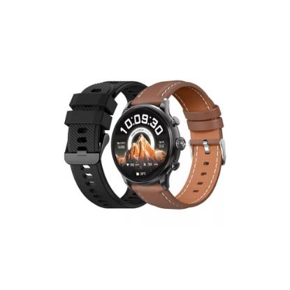 Image de Montre connectée ECHO Rainbow Voyager Noir, 2 bracelets Silicone + Cuir Marron