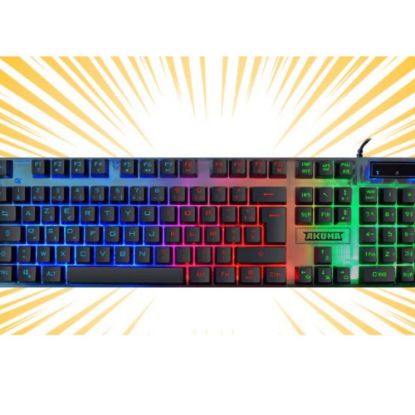 Image de Clavier gaming / Membrane reactive optimisee / Retroeclairage arc-en-ciel - Akuma Shonen K01