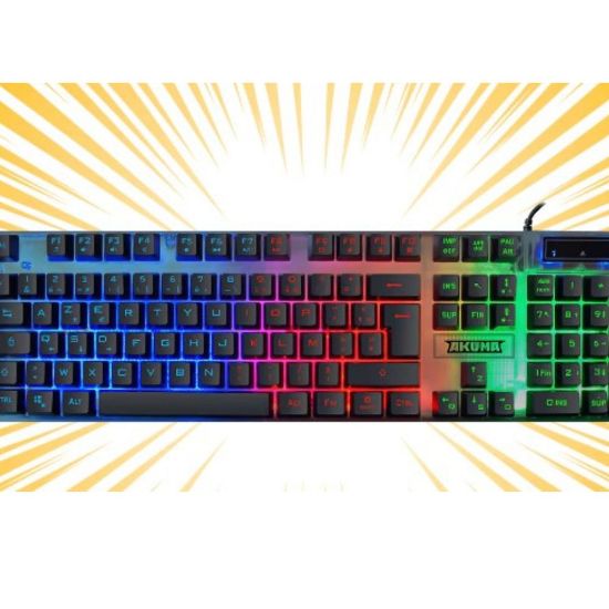 Image de Clavier gaming / Membrane reactive optimisee / Retroeclairage arc-en-ciel - Akuma Shonen K01