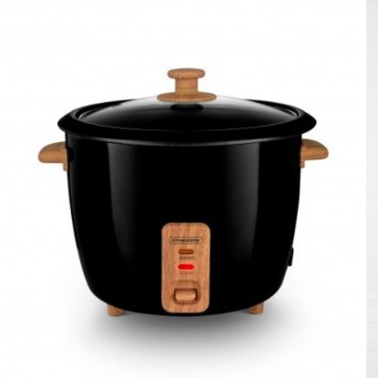 Picture of CUISEUR À RIZ 1.8L AVEC PANIER VAPEUR – JAPAN X WOOD BLACK KITCHENCOOK